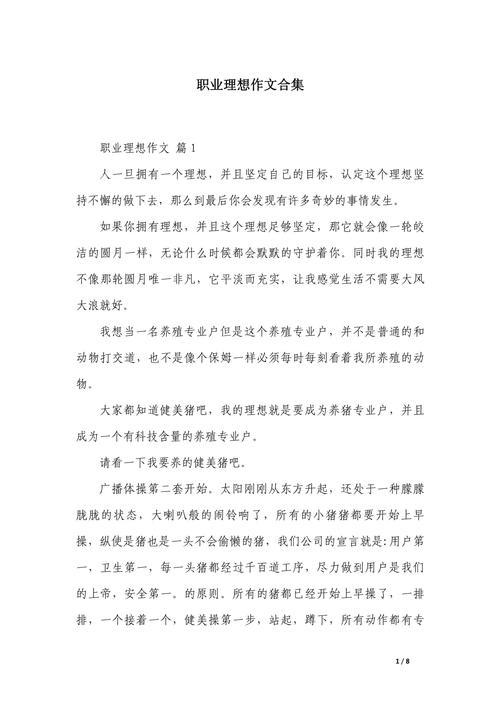 谈谈自己的大学作职业理想