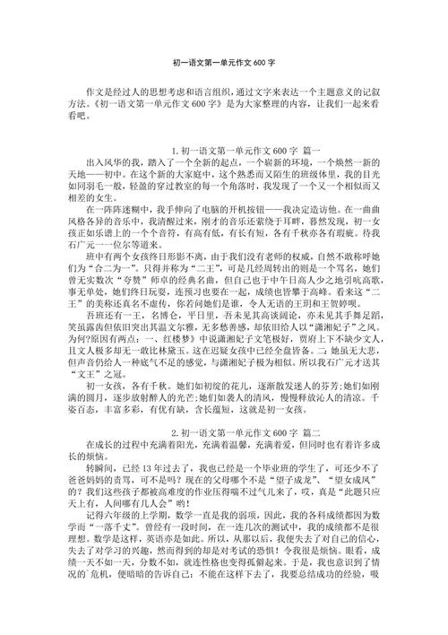 走进初一作优秀作文600字