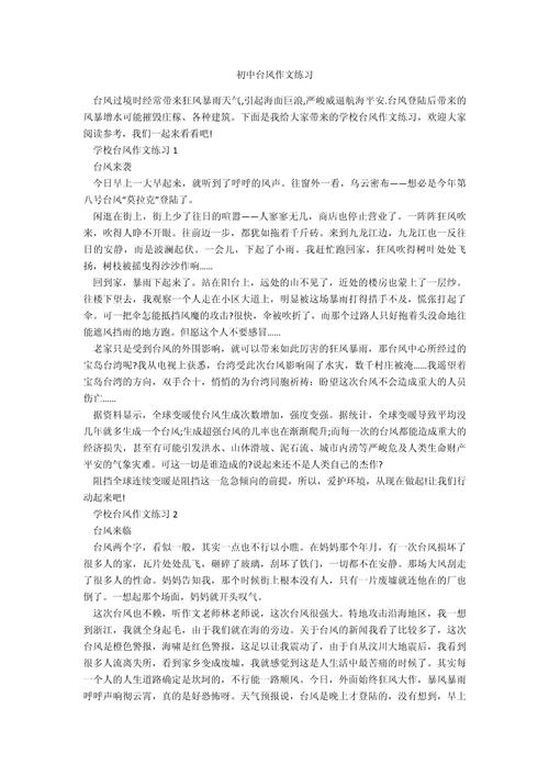 台风来临作中考作文700字初中