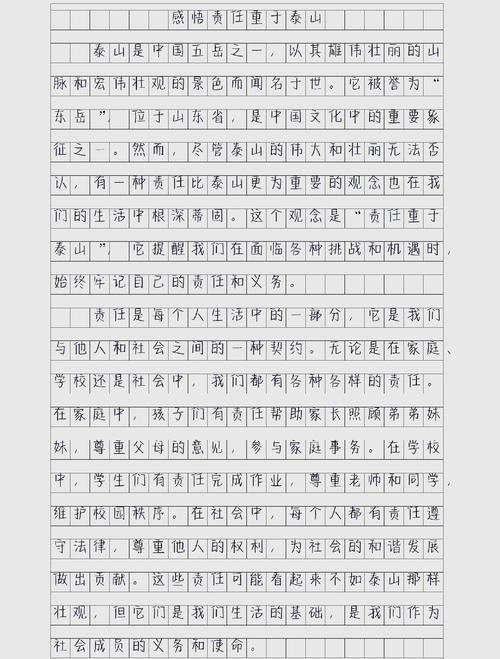 感恩与责任作初中作