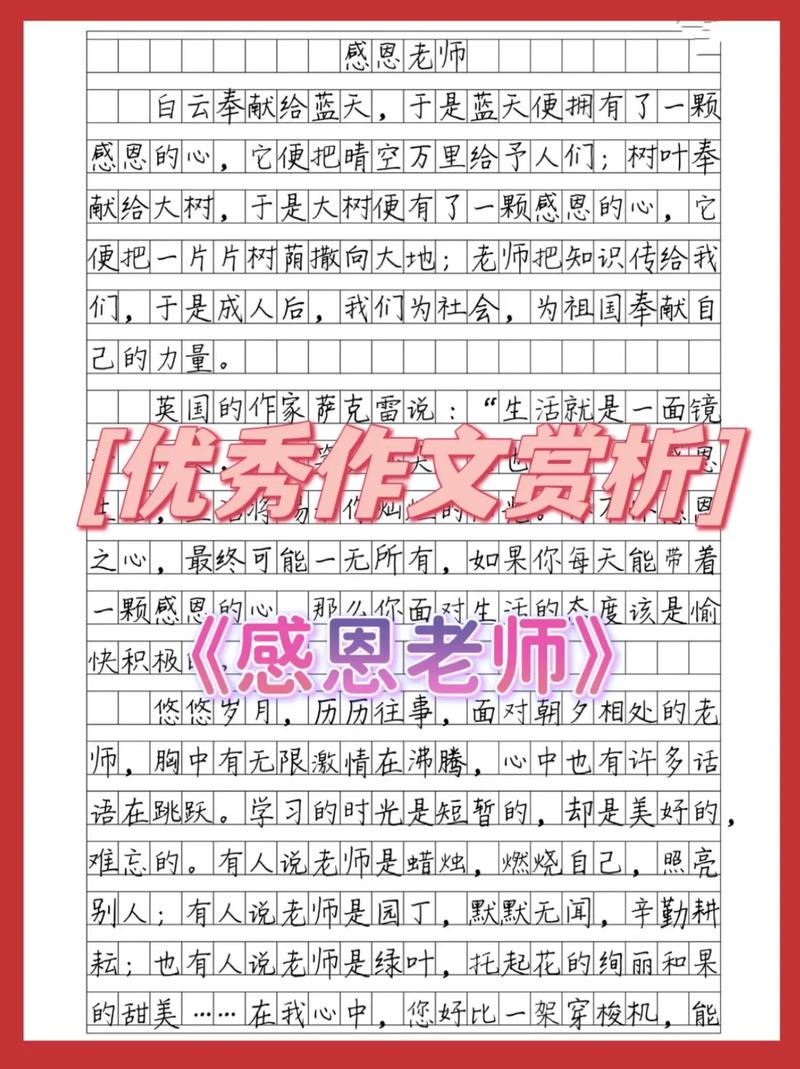 感恩老师的作文素材作文600字高中