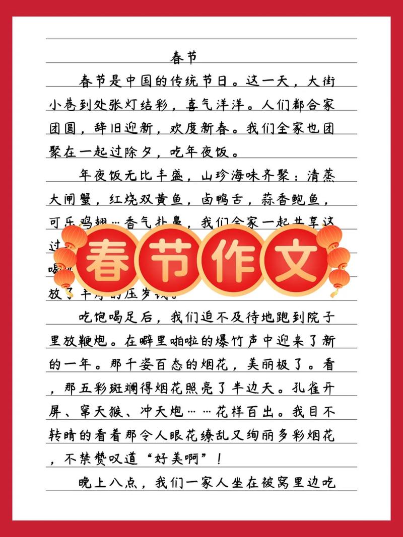 我家这样过春节作文400字四年看图作文通用作文