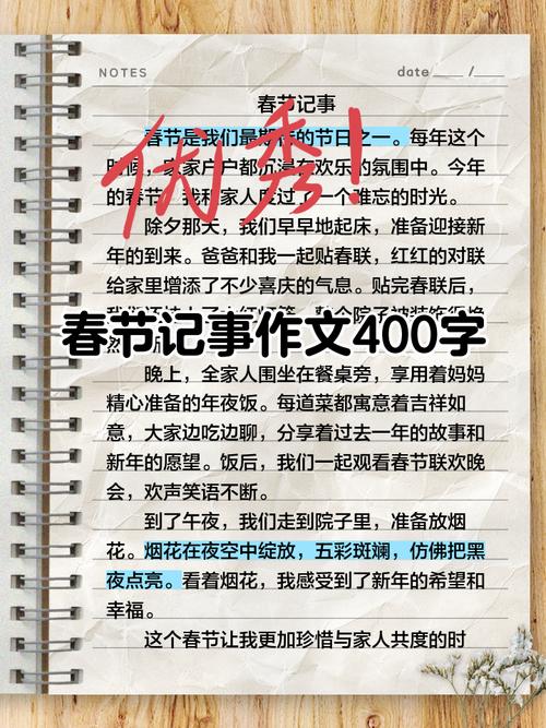 春节作优秀作文400字左右初中