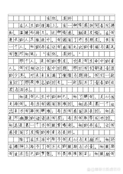 有你真好作文350字小学三年初中作写老师