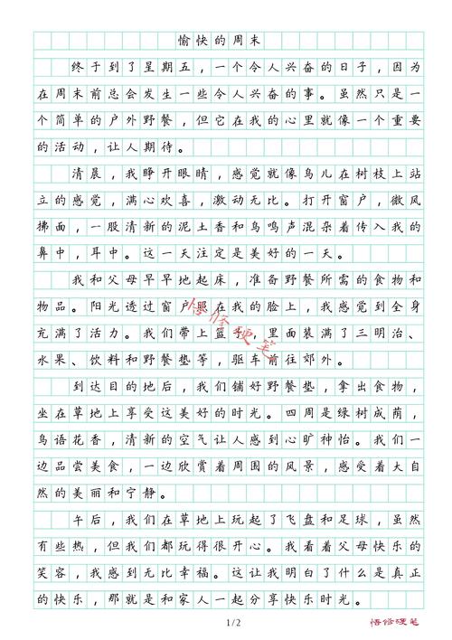 有关双休日的作文素材作文八年级600字左右