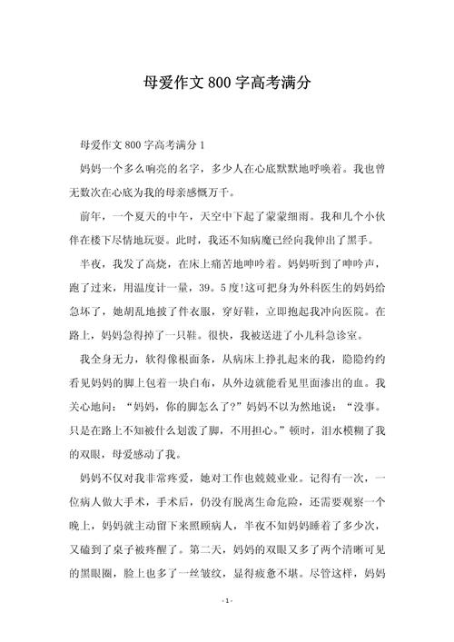 母爱作高考作文（优秀5篇）
