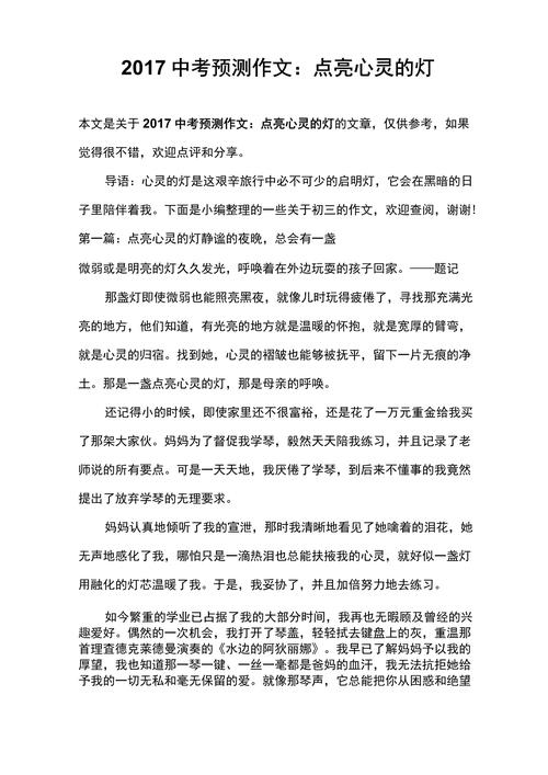 点亮希望的高考作文灯作文