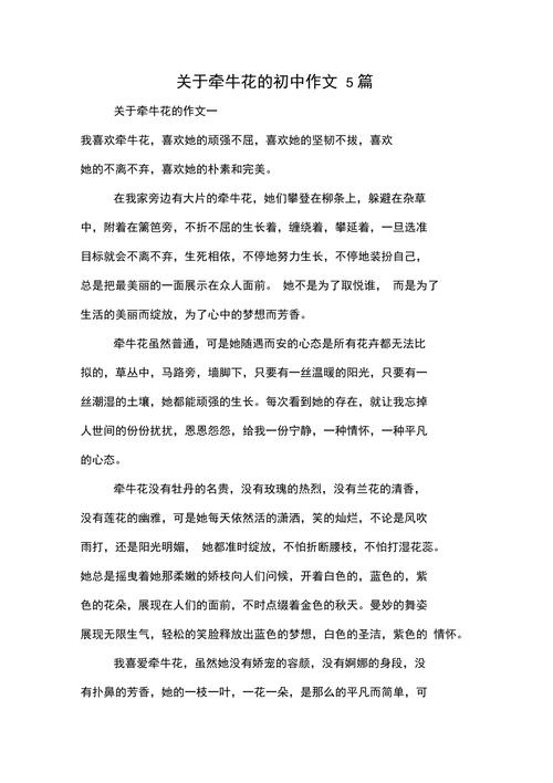 牵牛花700字作初中作
