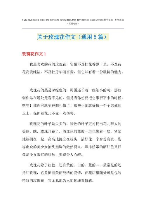 玫瑰花作六年级作文500字初一(优秀8篇)