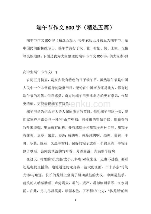端午节有关粽子飘香的小升初作文作文800字