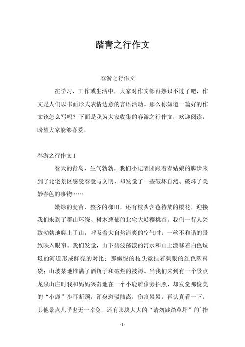 踏青小学生作初中作