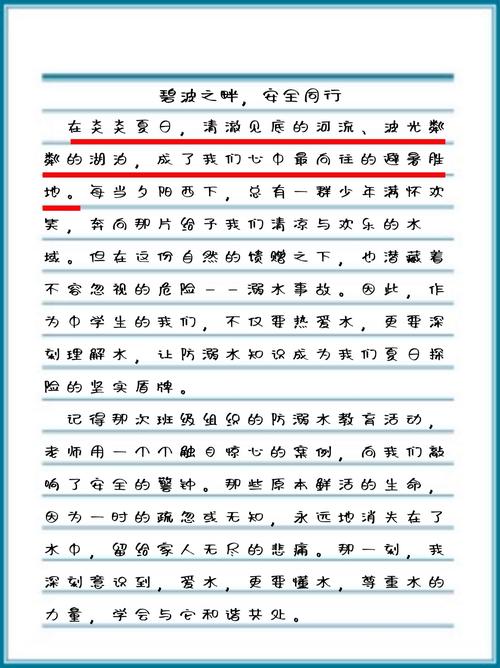 防溺水作作文大全500字优秀初二