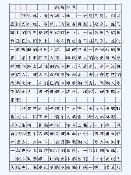 雨中即景作文700字高中一年小升初作文(精选8篇)