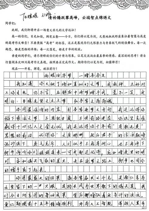 高三满分作初中作1000字