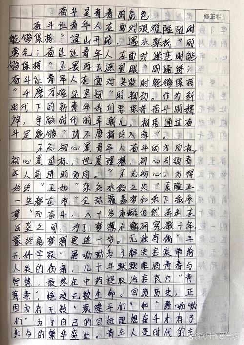 奋斗作六年级作文800字初中
