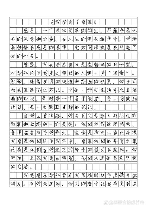 学会感恩作作文素材800字高中记叙文