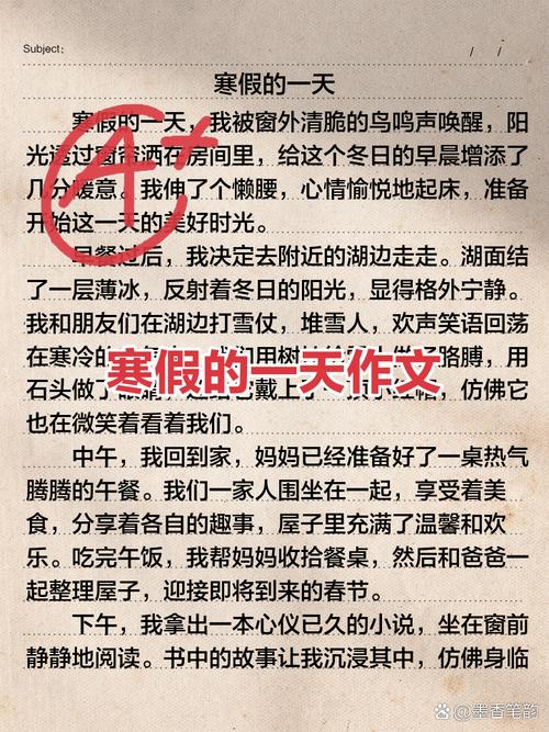 寒假作中考作文200字初中