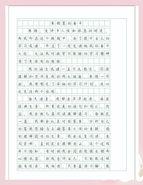 寒假作中考作文200字初中