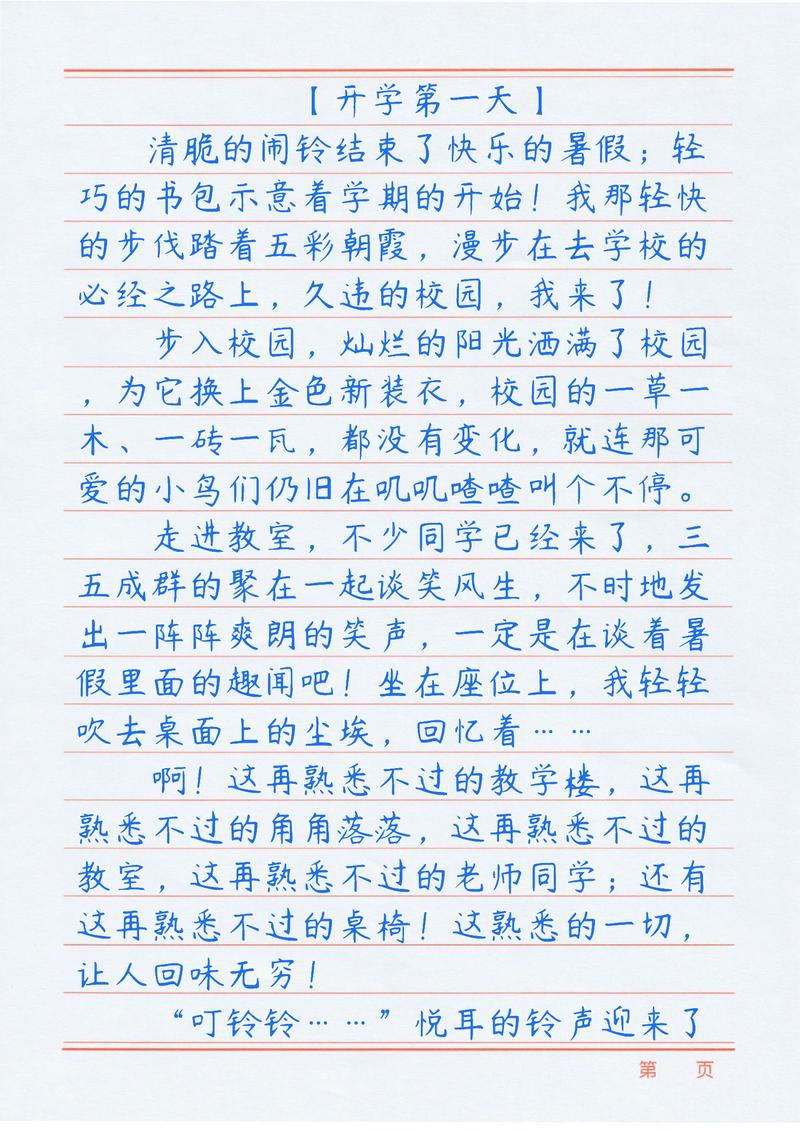 开学了作中考作文初中