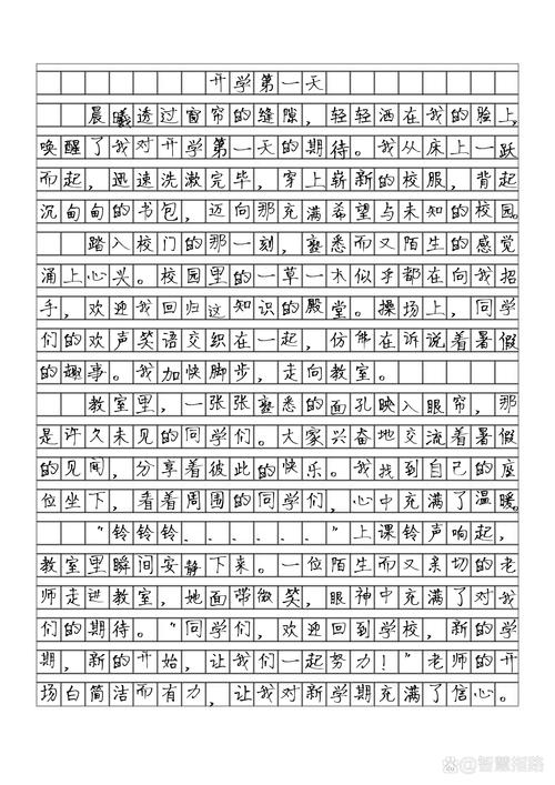 开学第一天作文800字高中一年中考作文