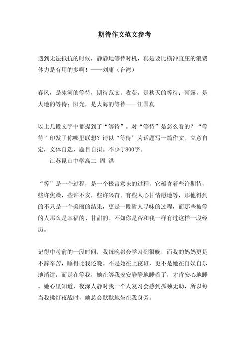 总有一种期待作小学作800字高二