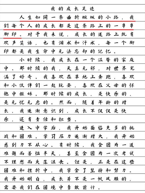 成长的高考作文足迹作文600字初中