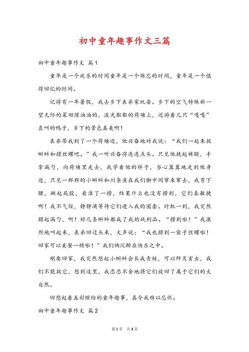 我们的初中作童年作文