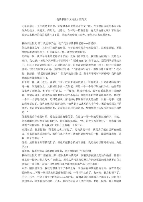 我喜爱书法作作文素材