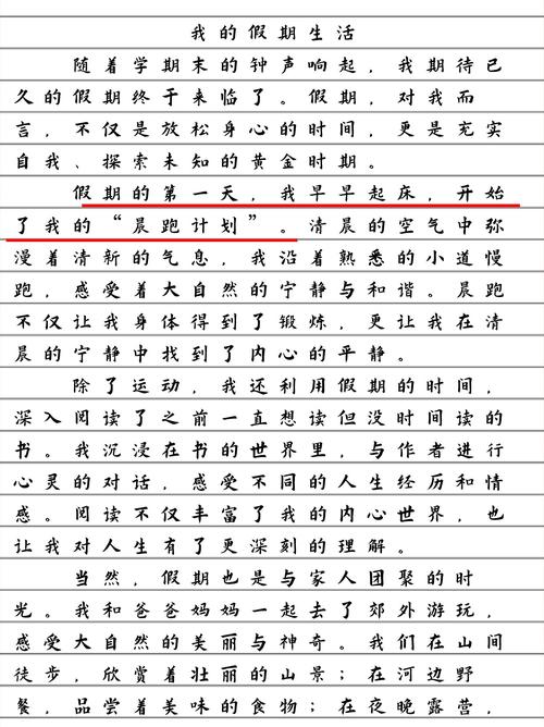 我的初中作假期生活作文800字