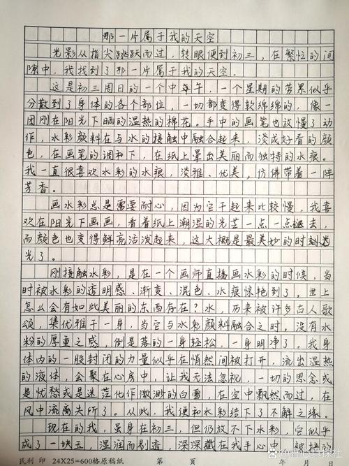 我的大学作天空作文600字初三优秀