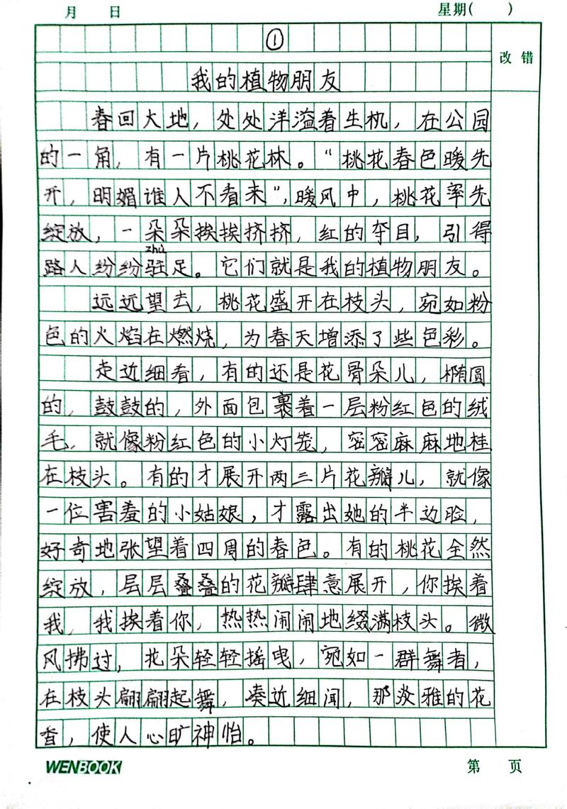 我的小学作植物朋友500字小学五年级优秀作文