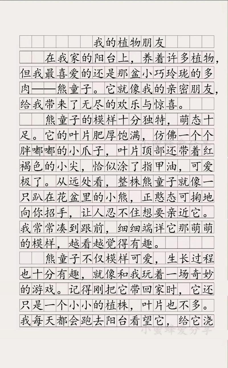 我的小学作植物朋友500字小学五年级优秀作文