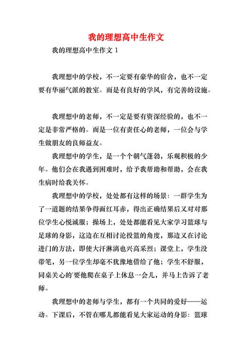 我的高中作理想作文800字左右