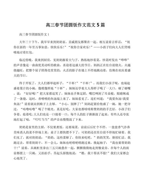春节的作文素材作文高中
