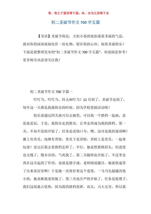 有趣的作文大全圣诞节作文700字
