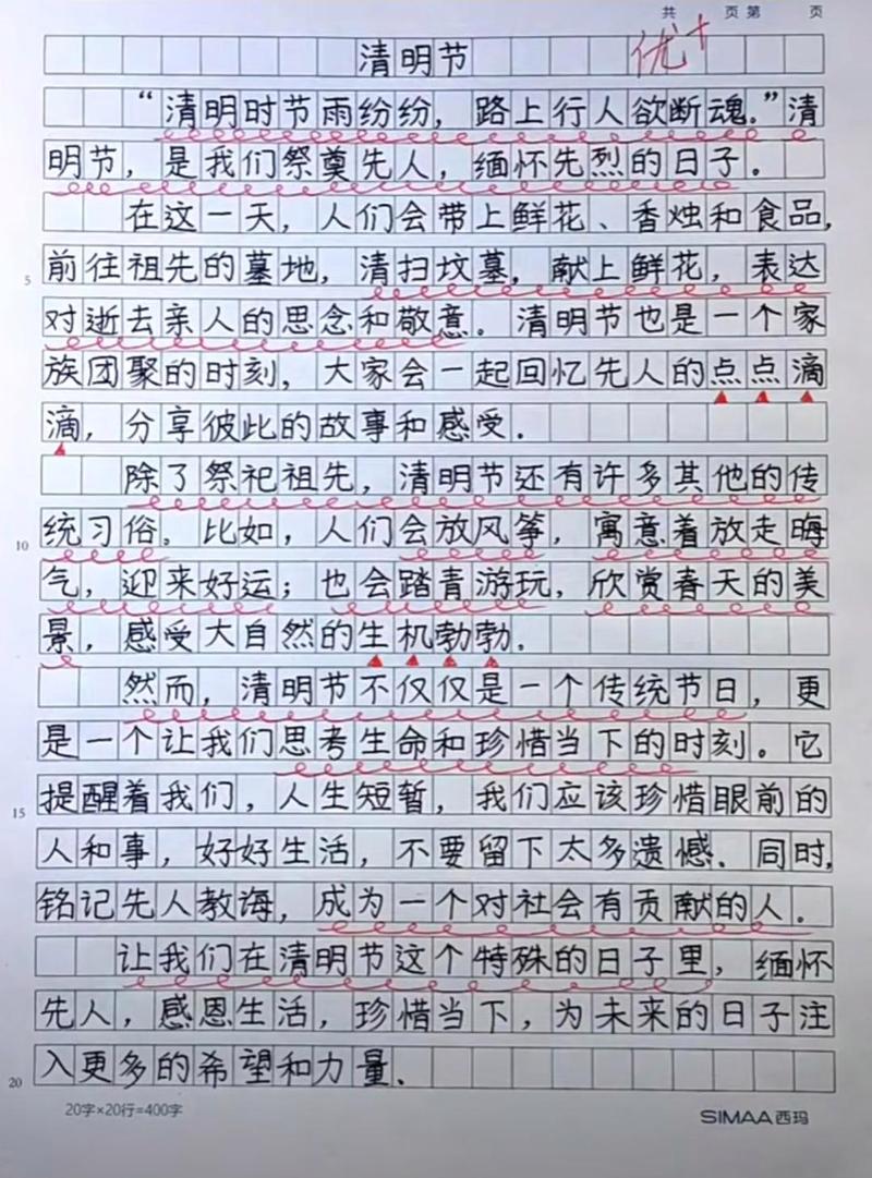 清明节作作文素材300字左右最新范文（精选5篇）