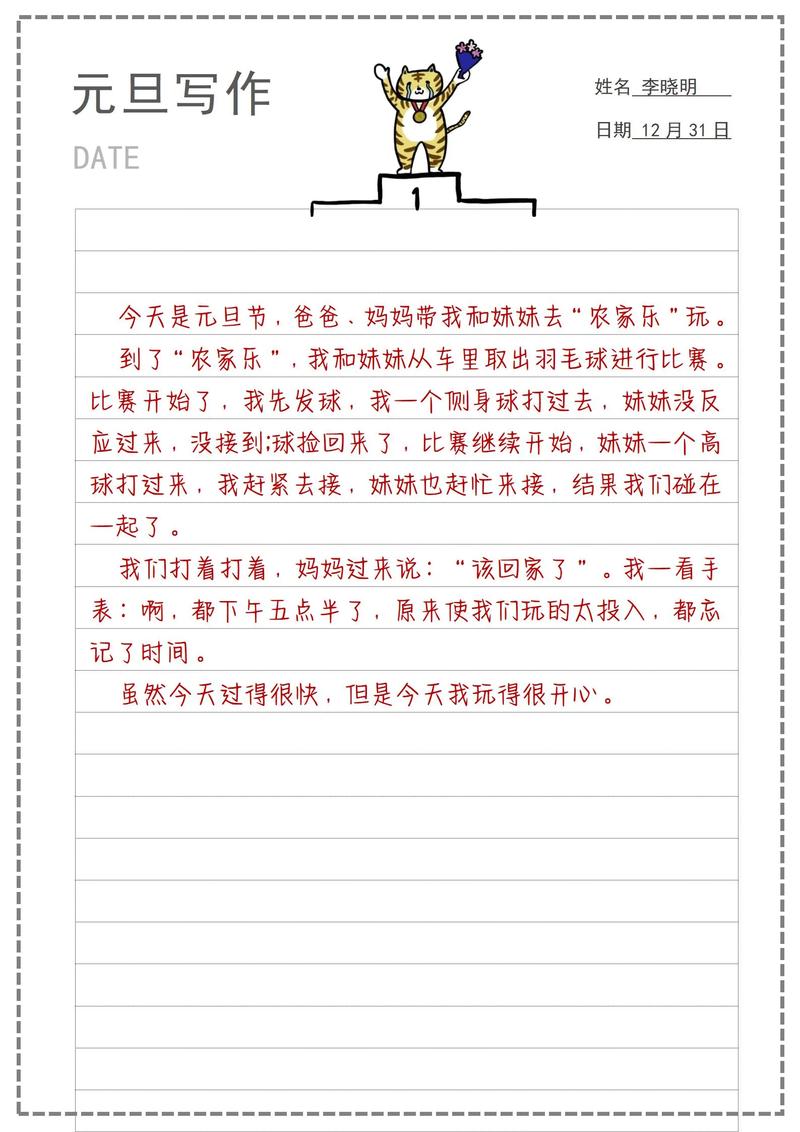 初二学生过元旦作作文素材600字