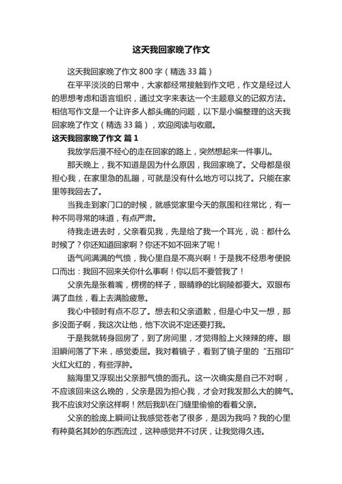 回家700字作中考作文