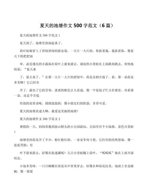 夏天作小学作500字初一作文
