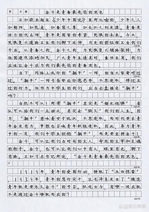奋斗正青春作高中作高中集锦(精选10篇)