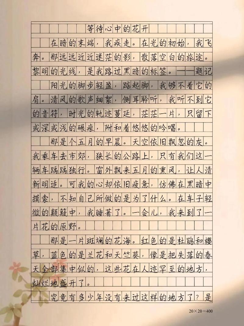 守望花开作看图作文800字
