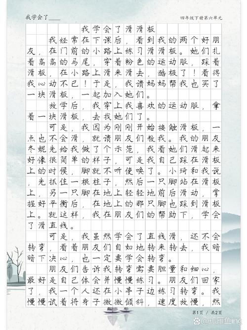 小学作小学作学滑板精选