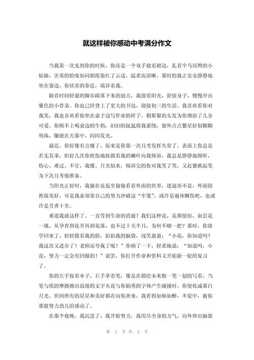 就这样被你感动作初中作600字初二