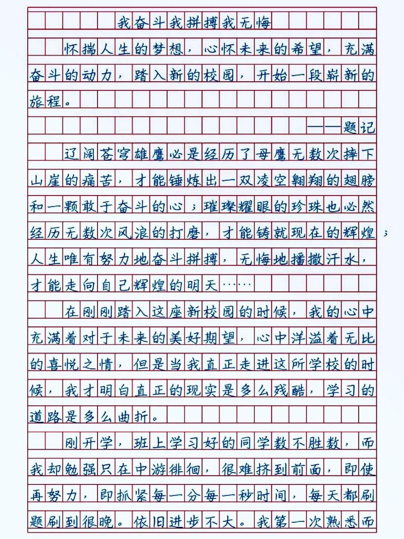 平凡的小升初作文奋斗作文高一(精选6篇)