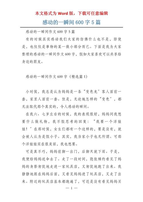 感动我的初中作一瞬间作文600字初中