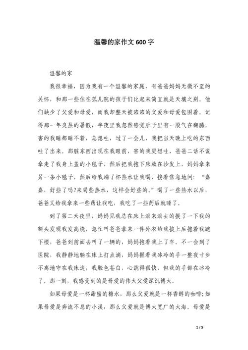 感受家的作文素材温暖作文600字