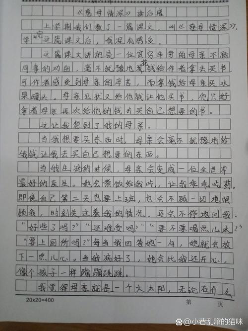 慈母情深作六年级作文600字