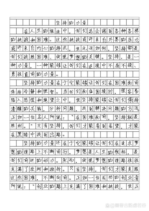成功需要坚持作优秀作文800字