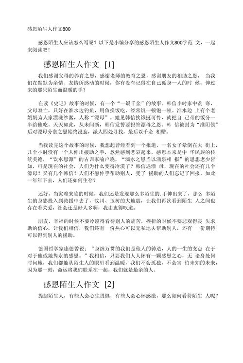 我感谢的作文大全陌生人作文