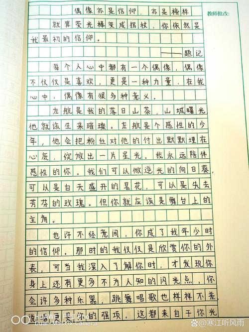 我的作文素材偶像初一优秀作文500字（精选）